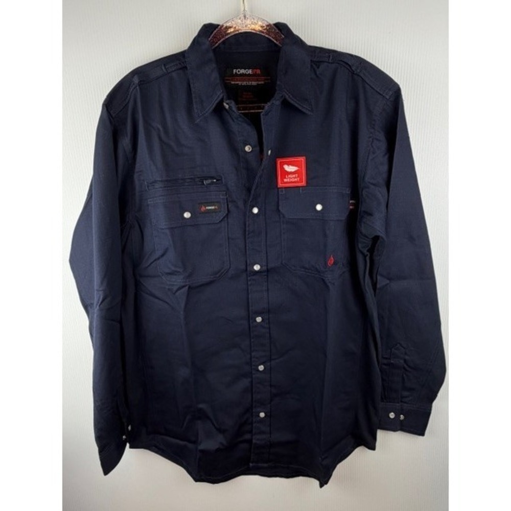Forge FR Flame Resistant Work Shirt Large Navy Blue Utility Industrial GorpCore